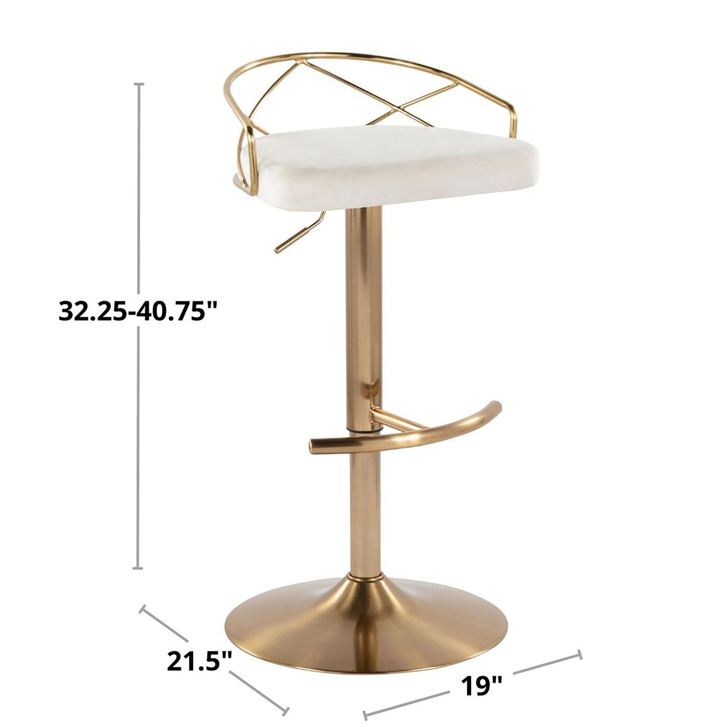 Charlotte Glam Barstool (Gold)