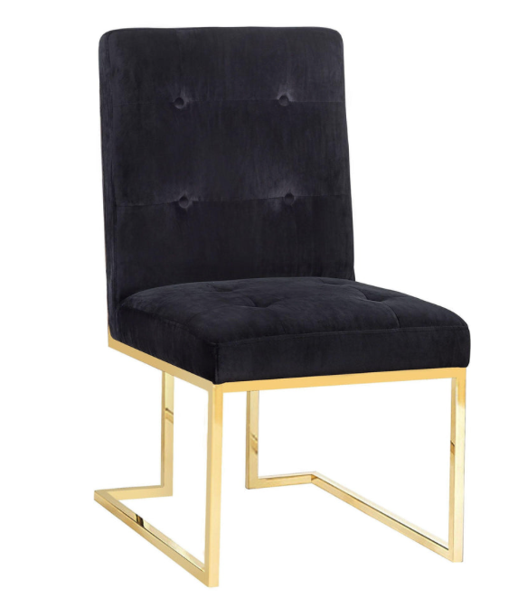 Akiko Black Velvet Chair