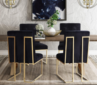 Akiko Black Velvet Chair