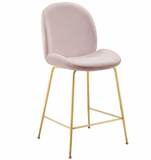 Scoop Velvet Counter Stool