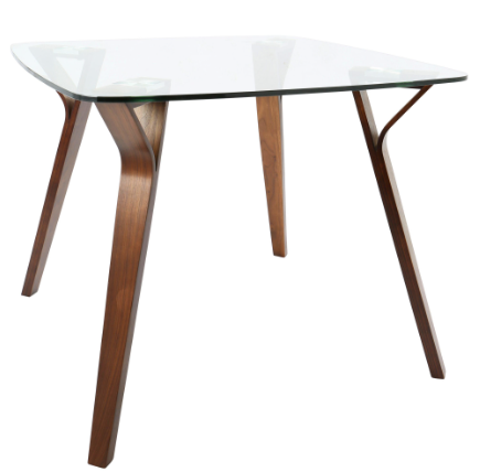 Folia Dinning Table Glass/Wood